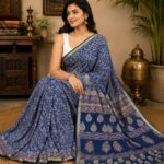 Ajrakh print Cotton Chanderi