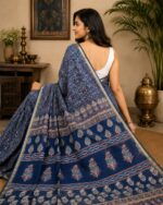Ajrakh print Cotton Chanderi - Image 4