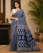 Ajrakh print Cotton Chanderi - Image 6